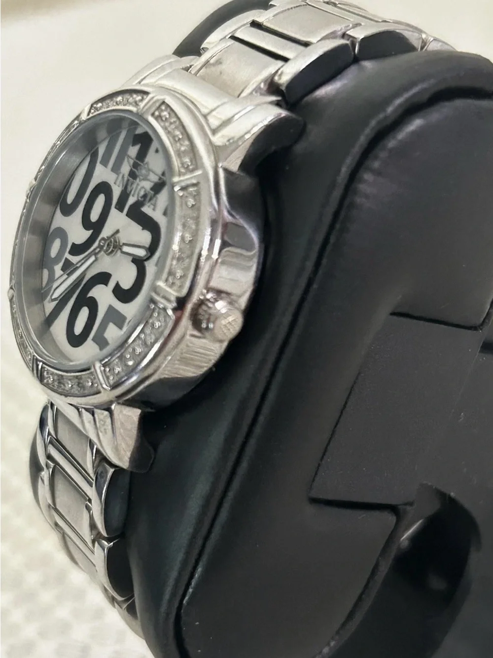 Invicta Wildflower Watch Scattered Number Dial Crystals Silver Steel 10673 NWOT